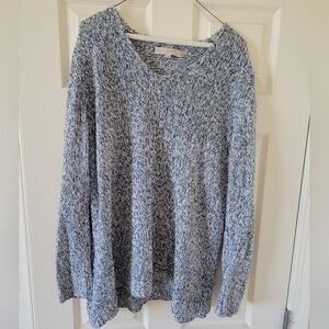 Loft Marled V-Neck Knit Sweater